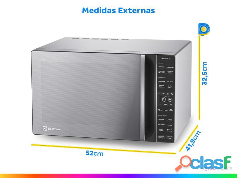 Micro ondas electrolux 36l prata e preto