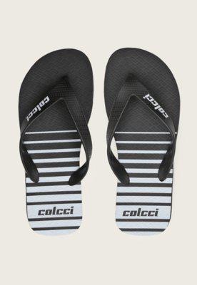 Chinelo colcci listrado preto