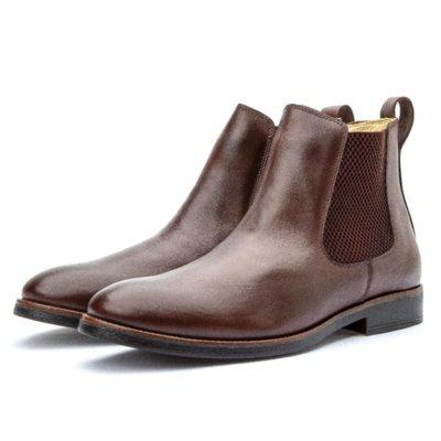 Bota masculina de couro chelsea clube do sapato de franca df