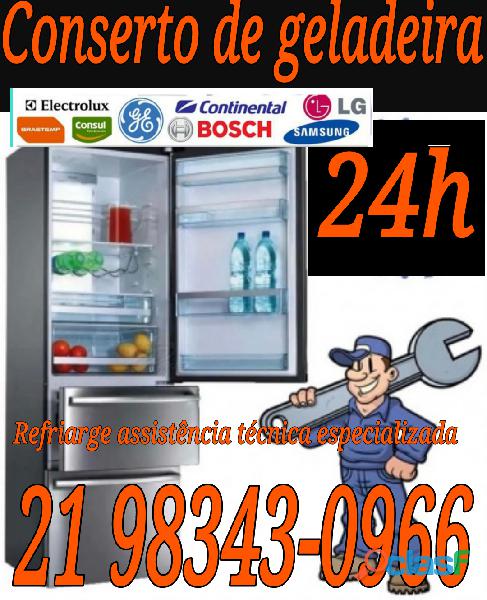 Conserto de geladeira freezer 24h todos os bairros rj