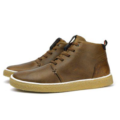 Bota casual couro masculina solado natural borracha