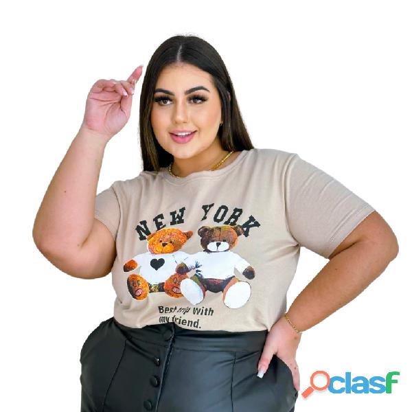 Blusa Feminina Plus Size T Shirt Algodão Várias Estampas 3