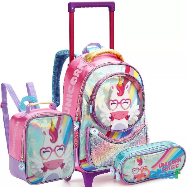 Kit mochila escolar infantil menina