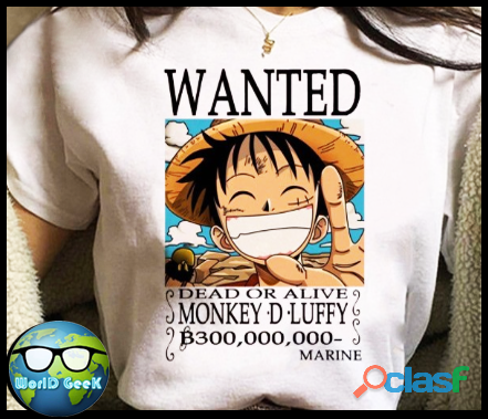 Camiseta one piece luffy anime unissex poliéster dry fit