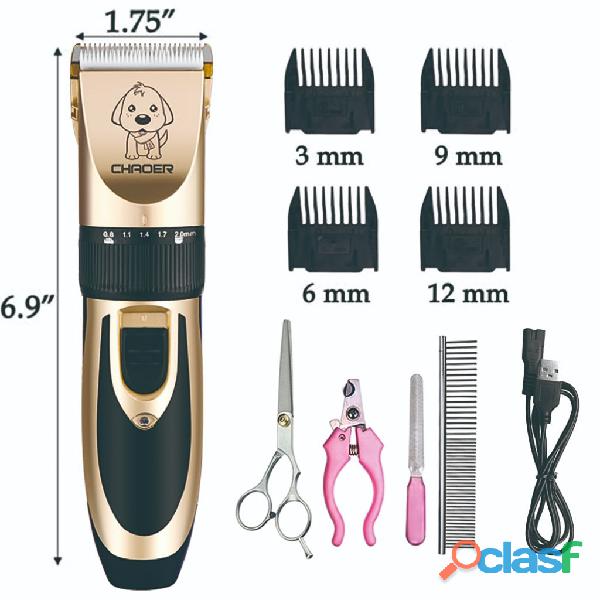 Kit Máquina Para Tosar Pet + Tesoura + Pente + Lixa Máquina Profissional Para Cachorro & Gato