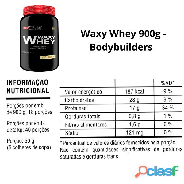 Kit Whey Protein Waxy Whey 900g, Power Creatina 100g, Coqueteleira 3