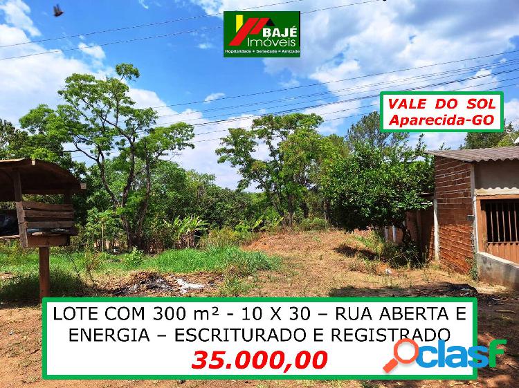 Lote boa topografia região de crescimento vale do sol aparecida de goiânia