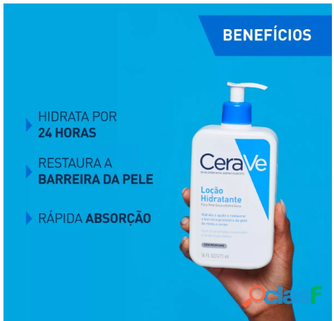 Loção hidratante Cerave Com Ácido Hialurônico Sem Perfume 473ml