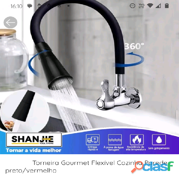 Torneira gourmet flexível