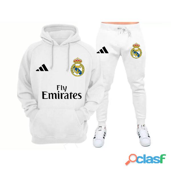 Moletom real madrid blusa + calça abrigo premium inverno lançamento 2024 champions time eur