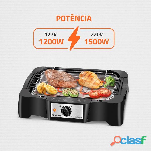 Churrasqueira elétrica portátil 1.200 watts pratic steak &amp; grill ch 07 mondial