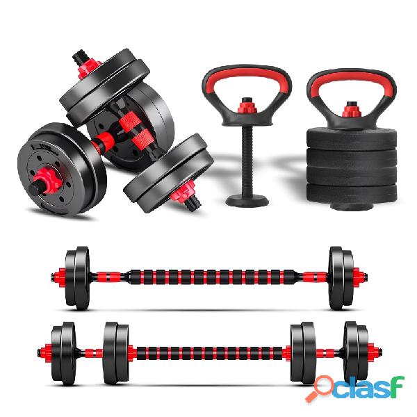 Kit halteres barra kettlebell 6 em 1 peso musculação treino em casa 9 kg