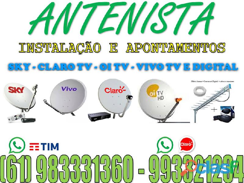 Antenista Santa Maria Sky   Parabólica 5G   Claro Tv   Oi Tv – Antena Digital Hd Brasília DF