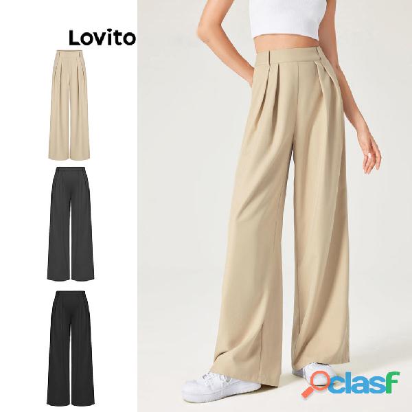 Lovito Elegante Calça Plissada