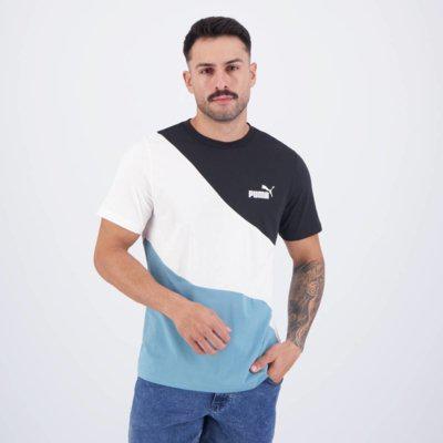 Camiseta Puma Power Cat Preta e Branca