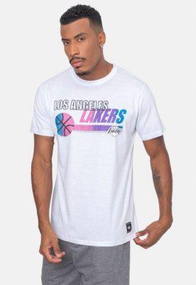 Camiseta nba energy on court los angeles lakers off white