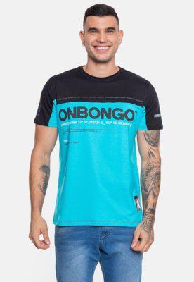 Camiseta onbongo masculina especial fallen azul turquesa