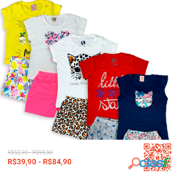 Dê uma olhada em kit 08 ou o4 peças conjunto infantil menina