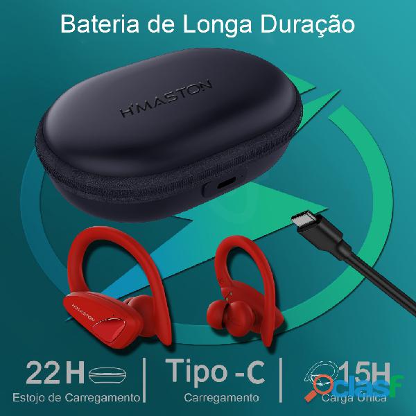 H&#39;maston fone de ouvido sem fio tws com luz led 15h rs 53 fone sem fio bluetooth original