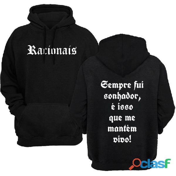 Blusa de frio masculino adulto e infantil racionais moletom flanelado alta qualiade agasalho.