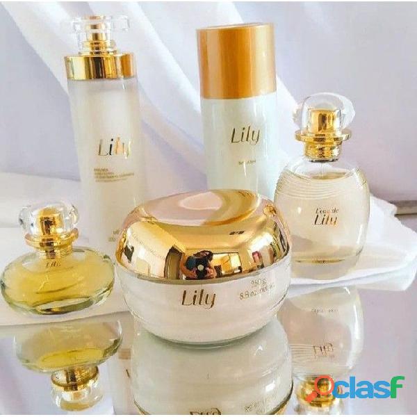 Kit lili creme e perfume acetinado corpo e mãos hidratante lily lulli