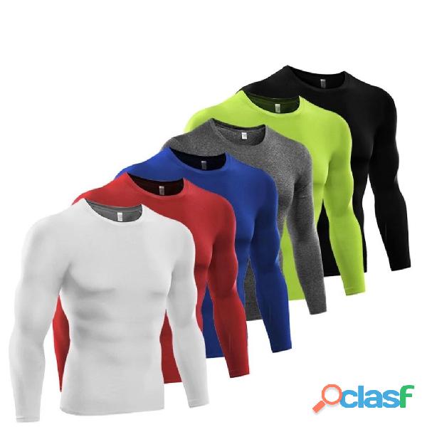 Camisa térmica proteção uv 50+ segunda pele camiseta blusa malha fria unissex academia manga longa