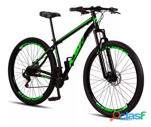 Bicicleta aro 29 aço carbono ksvj freios disco suspensão 21v