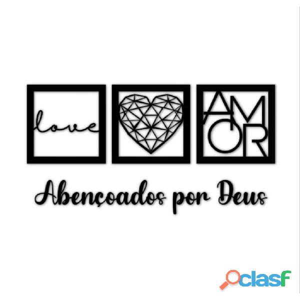 Decoracao de quarto kit quadros decorativos + frase abençoado por deus promoção