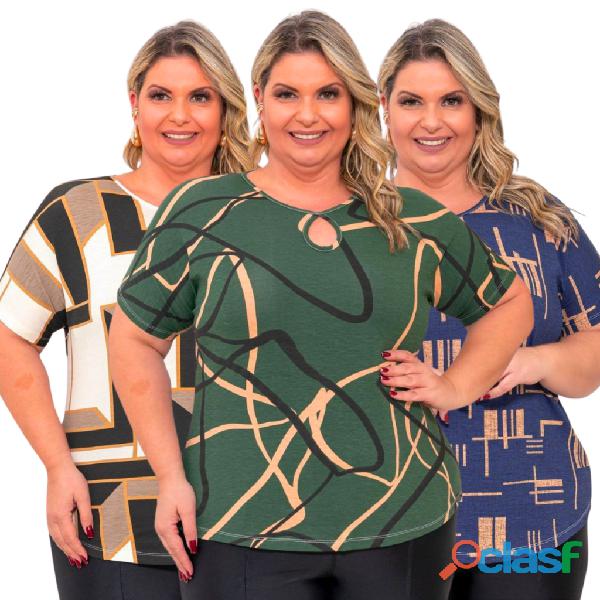 Blusa feminina t shirt plus size curve podrinha g gg exg g3 promoção