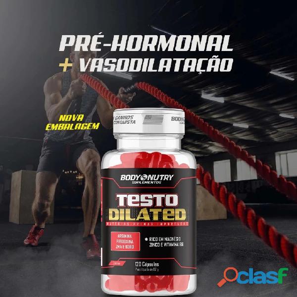 Testo dilated, rico em magnésio, zinco e vitamina b6   120 cápsulas, pré hormonal + vasodilatador