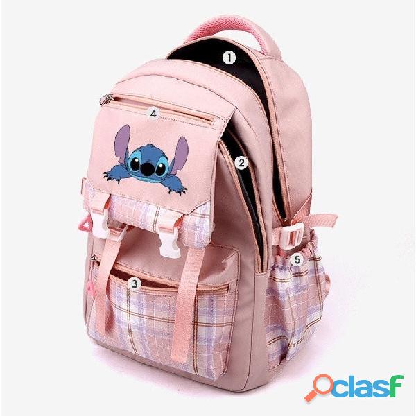 Dê uma olhada em Stitch Large Capacity Children's Light mochila meninas luz mochila impermeável comp 9