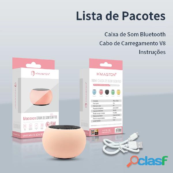 H'maston H3 De Som Bluetooth Potente Alta Portátil Tws Mini Metal 5