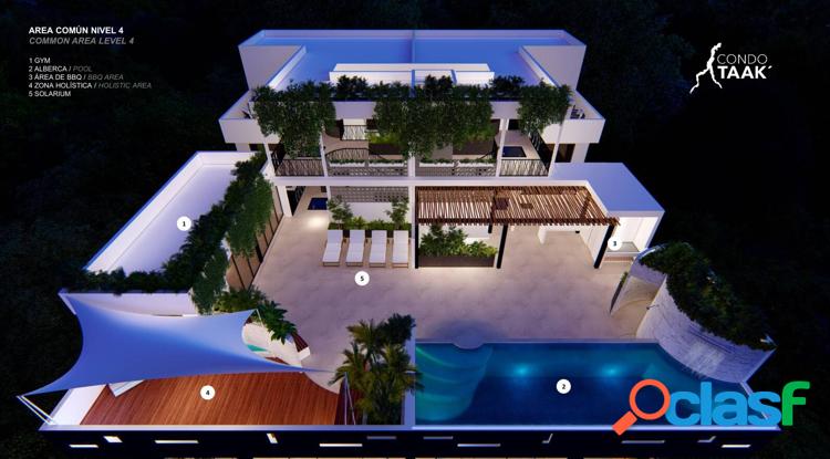 DEPARTAMENTOS EN VENTA EN CONDO TAAK’ FASE II, PLAYA DEL CARMEN Q. ROO