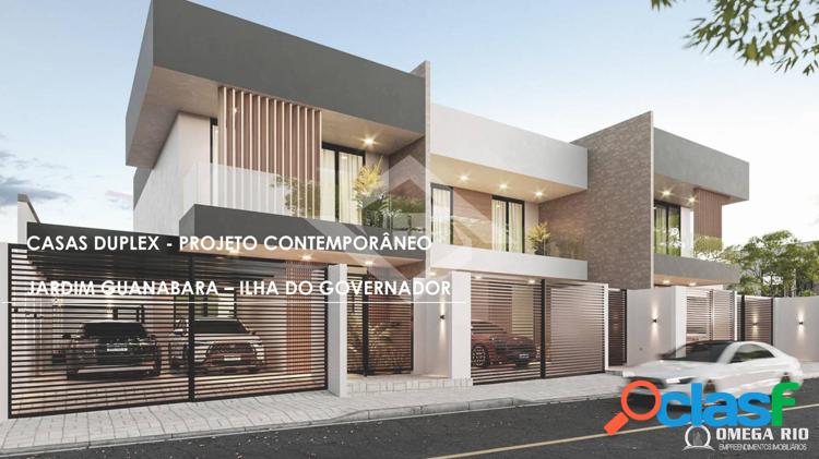 Exclusivo Casas Duplex com Projeto Contemporâneo no Jardim Guanabara!