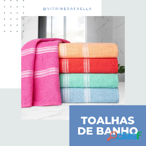 Kit 5 Toalhas de Banho Madri Popular Simples Ótima Absorção