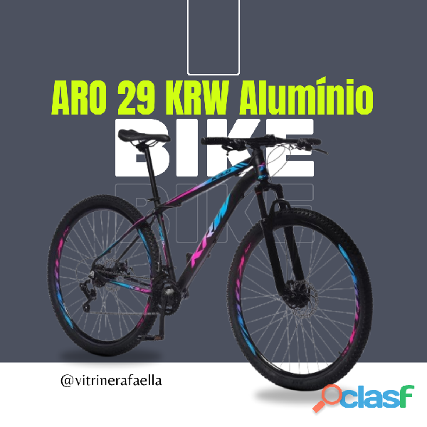 Bicicleta aro 29 krw alumínio 24 velocidades marchas freio a disco suspensão dianteira mountain bike