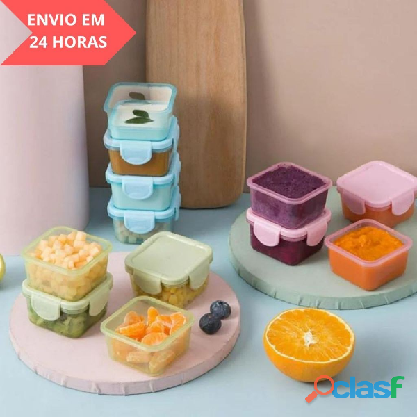 Kit c/ 8 Potinhos para armazenar Papinha, Comida de criança, bebê com tampa hermetica 60ml 3