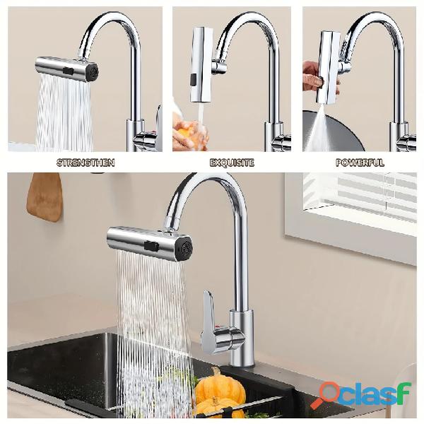 360 ° Rotação 4 Em 1 Torneira De Cozinha Cascata 4 Funções Bocal De Alta Pressão Para Pia 6