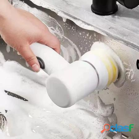 Escova Eletrica de Limpeza 5 em 1 Sem Fio Limpador Multiuso Pratico Para Cozinha , Banheiro prático 1