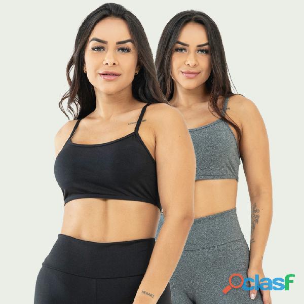 Kit 2 Top Alcinha Fitness Sem Bojo Feminino Academia 5