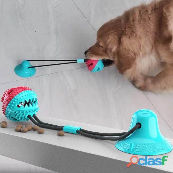 Brinquedo Pet De Cachorro Interativo Push Ball Pet Cães Corda Com Cabo De Guerra Ventosa 1