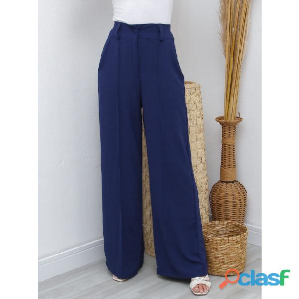 Calça GG Feminina Pantalona Wide Leg Duna com Botão Tendência 2025 7