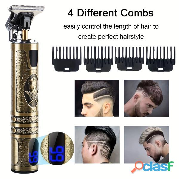 Maquina De Barbear Cortar Cabelo Aparador Profissional Barbeador Acabamento Sem Fio Portátil Digital 1