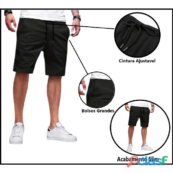 KIT 3 Bermuda Sarja Colorida Jeans Premium 7