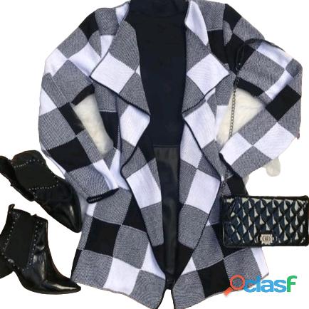 Kit Casaco inverno tricô xadrez feminino 9