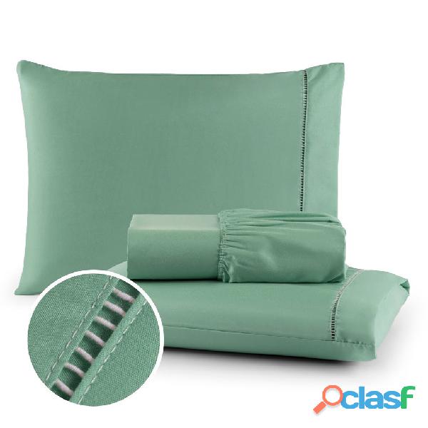 Jogo de Lençol 03 Peças 400 Fios Cama Casal Queen Micropercal Ponto Palito 5