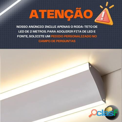 Perfil De Led Sobrepor Roda teto Alumínio 2m P/ Sanca Gesso 5