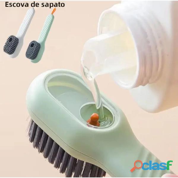 Escova limpa sapato com dispenser reservatório