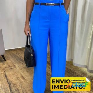 Calça Social Feminina ZARA Pantalona Alfaiataria 12