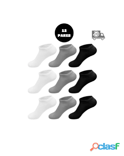 Kit 12 pares de meias soquete unissex cano curto